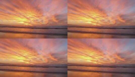 海上夕阳日落-金色海面高清在线视频素材下载