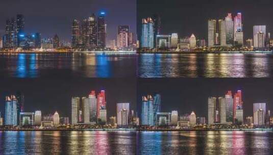青岛城市夜景延时摄影高清在线视频素材下载