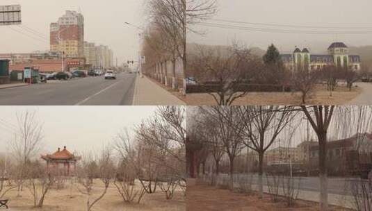 城市雾霾 沙尘暴 环境污染高清在线视频素材下载