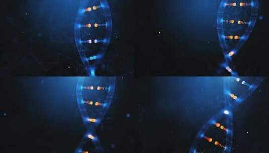 旋转的抽象 DNA 双螺旋结构的 3D 动画背景高清在线视频素材下载