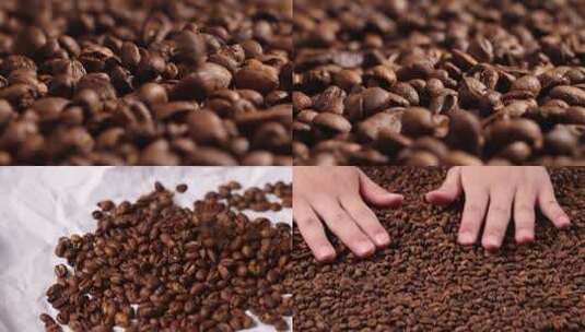 咖啡豆烘培筛选特写实拍4k高清在线视频素材下载