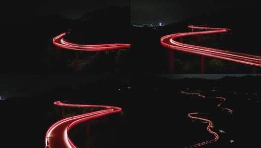 深圳光明区虹桥公园夜景航拍高清在线视频素材下载