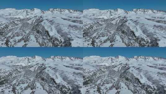 航拍吉林长白山天池景区雪山自然风光高清在线视频素材下载