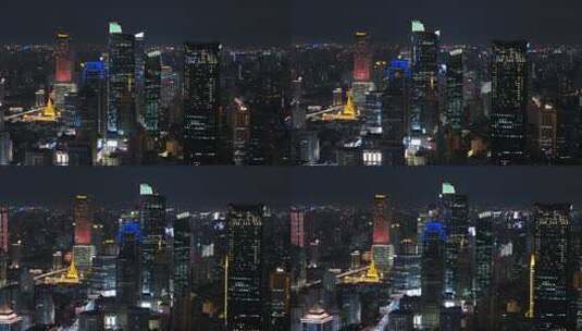 上海静安区夜景航拍高清在线视频素材下载