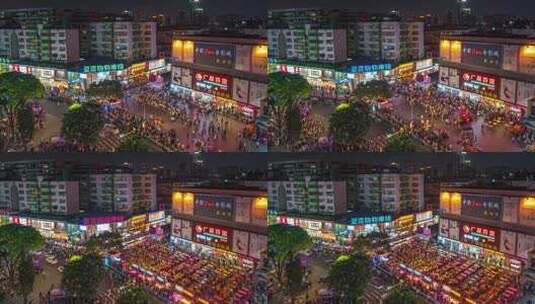 【4K高清】珠海夏湾市场夜市出摊延时高清在线视频素材下载