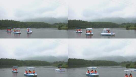 公园划船坐船游览船高清在线视频素材下载