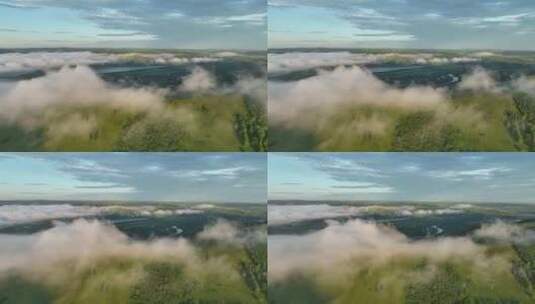 呼伦贝尔黎明山区层峦云雾高清在线视频素材下载