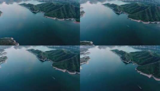 河北易县易水湖晚霞航拍视频高清在线视频素材下载