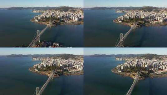 航拍海滨城市高清在线视频素材下载