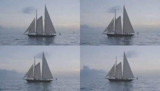 帆船在海洋4K高清在线视频素材下载