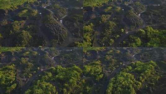 无人机拍摄了采矿活动对山坡环境造成的破坏。沙子迷你高清在线视频素材下载