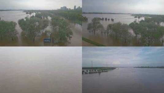 滹沱河汛期泄洪高清在线视频素材下载