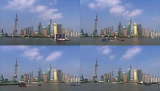 上海东方明珠黄浦江游船高清在线视频素材下载
