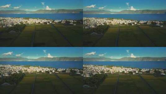 大理洱海村庄航拍素材高清在线视频素材下载