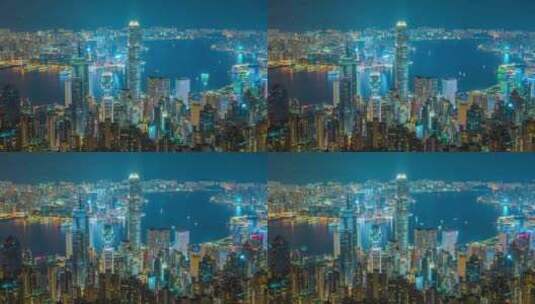 香港夜景延时_香港CBD_香港高楼大厦高清在线视频素材下载