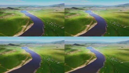 航拍黄河 甘南玛曲黄河 黄河景观高清在线视频素材下载