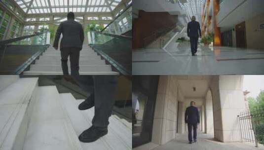商务男士  走路背影 合集  4K高清在线视频素材下载