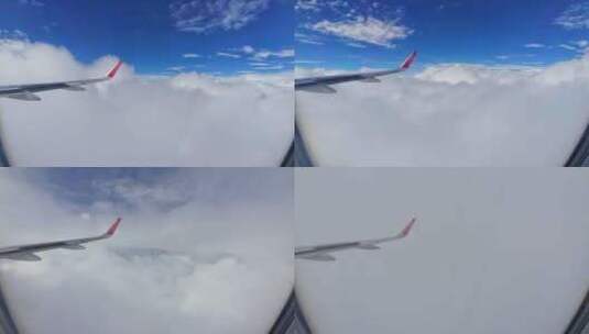 成都航空飞机穿云窗外的云景风光高清在线视频素材下载