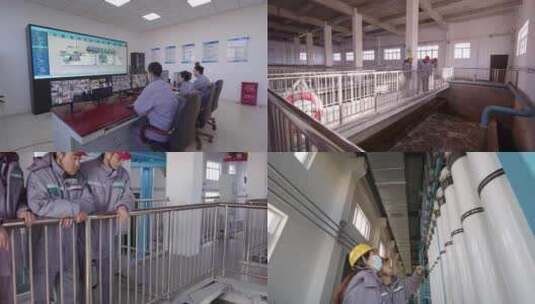 银川苏银产业园再生水净化处理高清在线视频素材下载