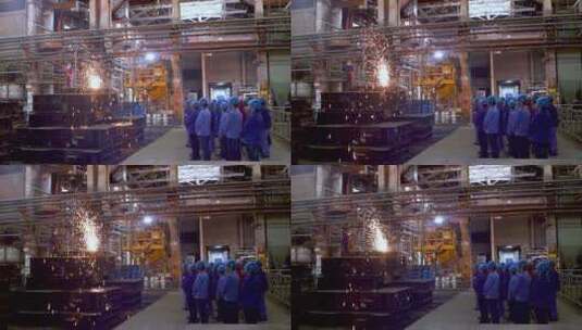 焊接 电焊 钢铁 金属工业 工厂设备高清在线视频素材下载