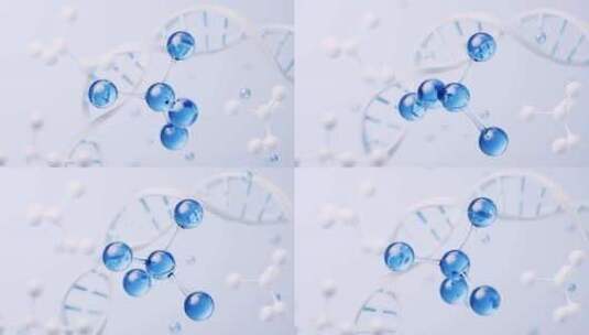 分子与生物科技概念3D渲染高清在线视频素材下载