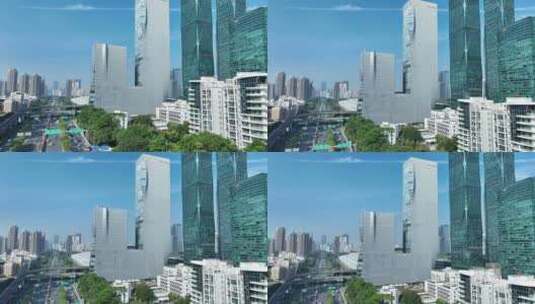 深圳城市建筑风光航拍能源大厦皇岗商务中心高清在线视频素材下载