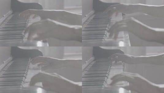 女性手指弹钢琴高清在线视频素材下载