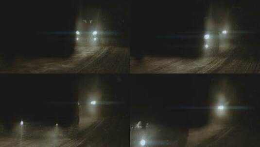 下雪天夜晚开车高清在线视频素材下载