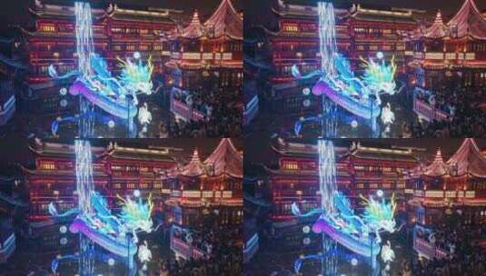 上海灯会 龙年 豫园灯会 春节 张灯结彩高清在线视频素材下载