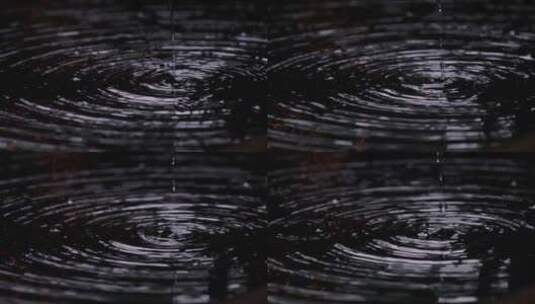 江南天井雨季雨滴雨缸升格空镜高清在线视频素材下载