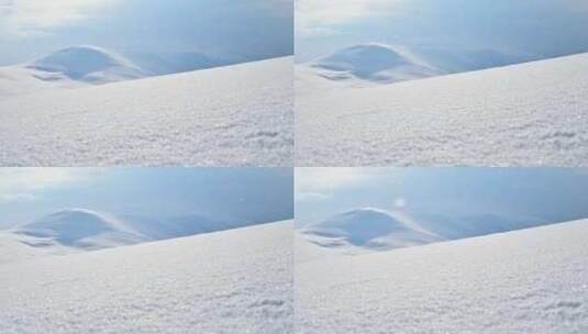 美丽清新的冬季雪景背景特写高清在线视频素材下载