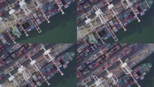 港口码头集装箱装船高清在线视频素材下载