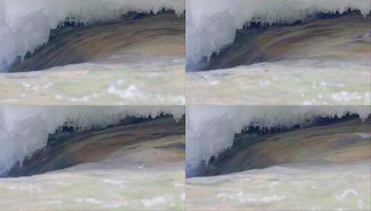 春天山间溪流冰雪融化高清在线视频素材下载