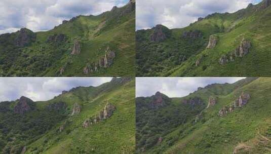 北京门头沟灵山自然风景区东灵山航拍高清在线视频素材下载