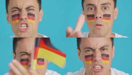 德国国旗男子被裁判打乱高清在线视频素材下载