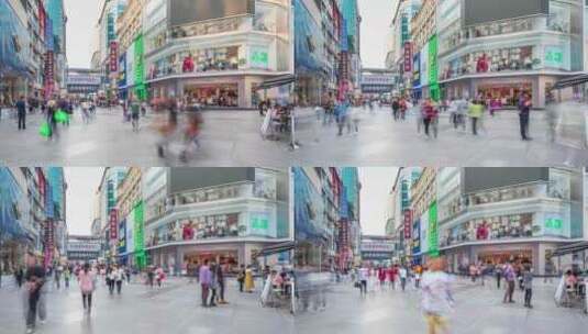 成都春熙路商业街步行街延时摄影高清在线视频素材下载