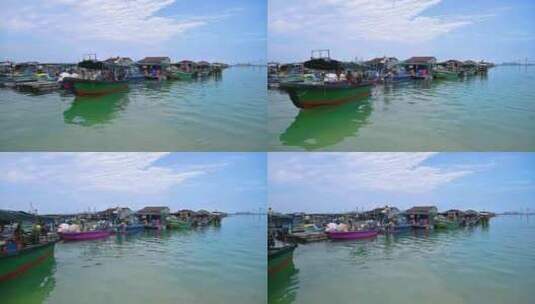 中国海南三亚陵水摆渡渔船高清在线视频素材下载
