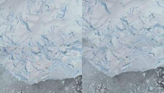 北极冰川纹理特写空中自上而下高清在线视频素材下载