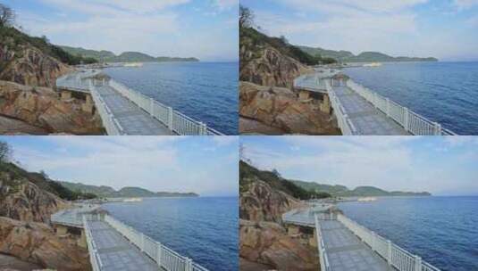 深圳海滨栈道大梅沙小梅沙海滨护栏3450高清在线视频素材下载