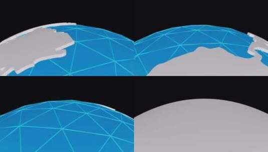 3D地球仪无缝旋转蓝色V2高清在线视频素材下载