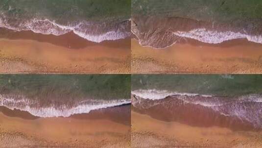 空中海滩景观海与无人机4K高清在线视频素材下载