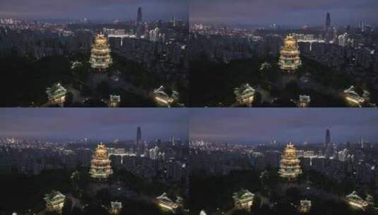 重庆鸿恩寺鸿恩阁夜景高清在线视频素材下载