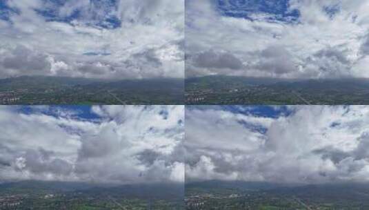 雨后初晴大山风云涌动航拍延迟高清在线视频素材下载