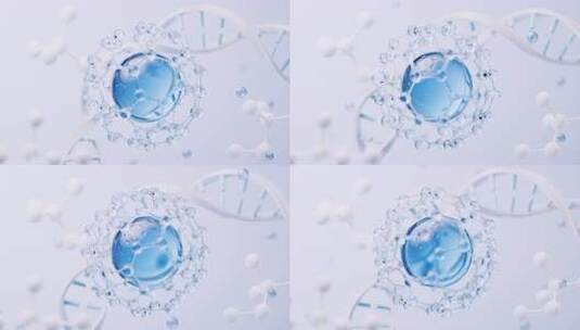 分子与生物学概念背景，三维渲染。高清在线视频素材下载