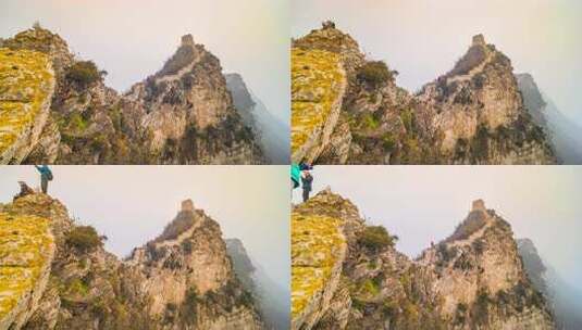 秋天北京司马台长城户外大气风光高清在线视频素材下载