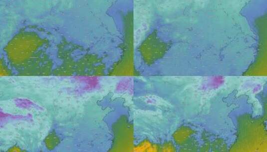 中国地图及各地气温分布情况 2025强冷空气高清在线视频素材下载