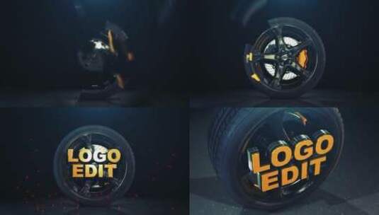 高级汽车轮胎上展示logo演绎AE模板高清AE视频素材下载