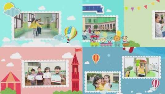 游乐园主题儿童毕业纪念相册AE模板高清AE视频素材下载