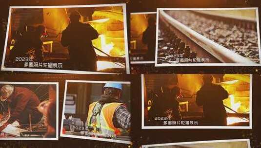 红色党政党建历史回顾图文照片展示模板高清AE视频素材下载