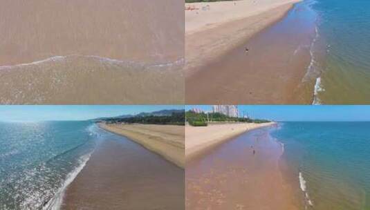 大海海边海水海浪沙滩海滩航拍风景唯美大自高清在线视频素材下载